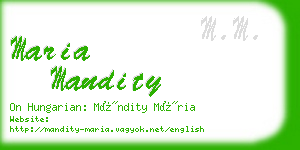 maria mandity business card